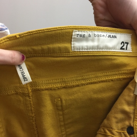NWT Rag & Bone Mustard Capri Zipper Crop Jeans - Picture 6 of 8